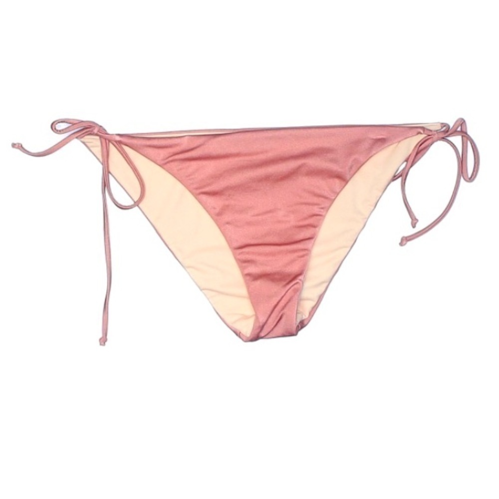 LA Hearts Side Tie Shimmer rosè Pink Bikini Bottom large